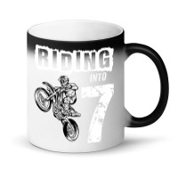 Riding Into 7 Years Old 7th Birthday Boy Dirt Bike Party Magic Mug | Artistshot