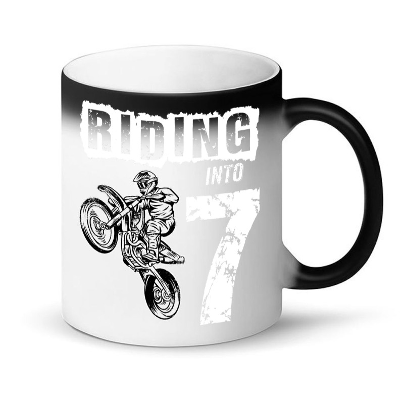 Riding Into 7 Years Old 7th Birthday Boy Dirt Bike Party Magic Mug | Artistshot