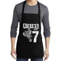 Riding Into 7 Years Old 7th Birthday Boy Dirt Bike Party Medium-length Apron | Artistshot