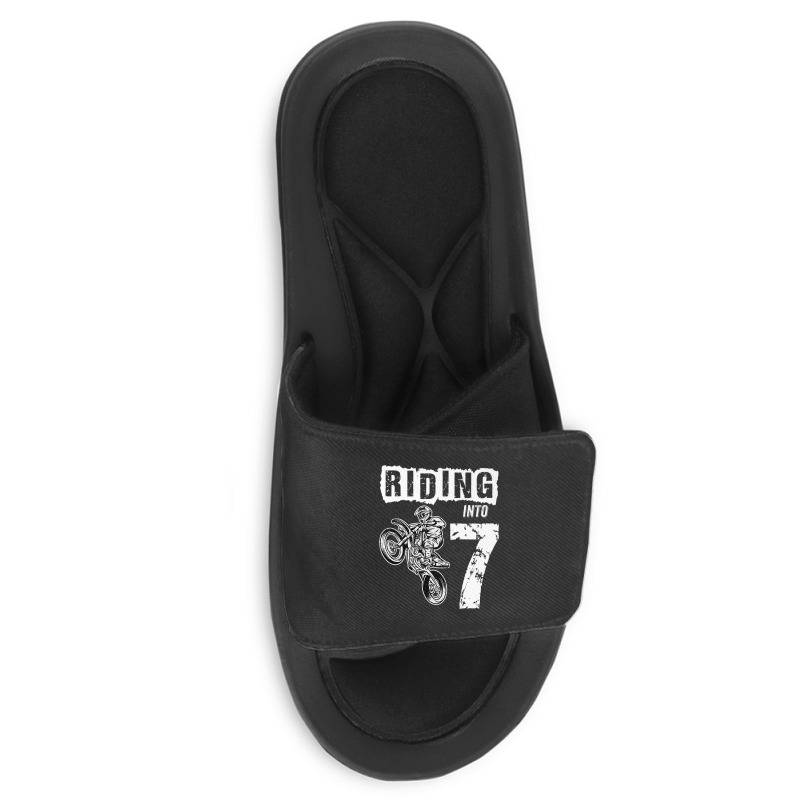 Riding Into 7 Years Old 7th Birthday Boy Dirt Bike Party Slide Sandal | Artistshot