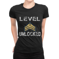 U.s. Army Proud Sergeant Unlock Rank Gif Ladies Fitted T-shirt | Artistshot