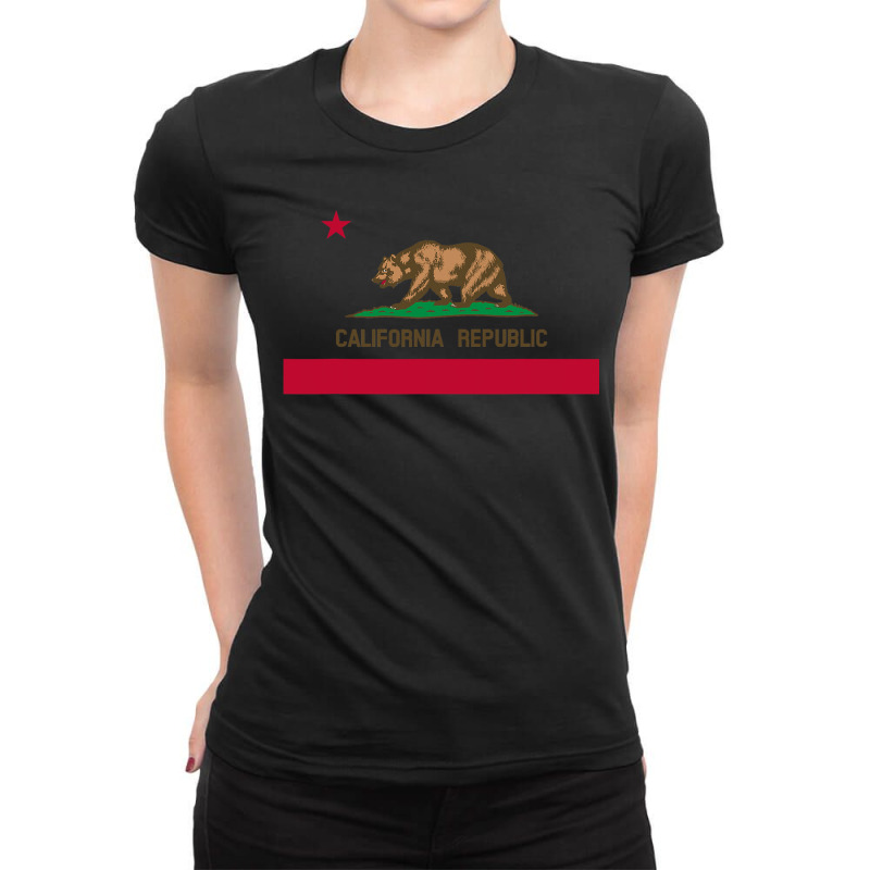 California Republic State Flag Ladies Fitted T-Shirt by cm-arts | Artistshot