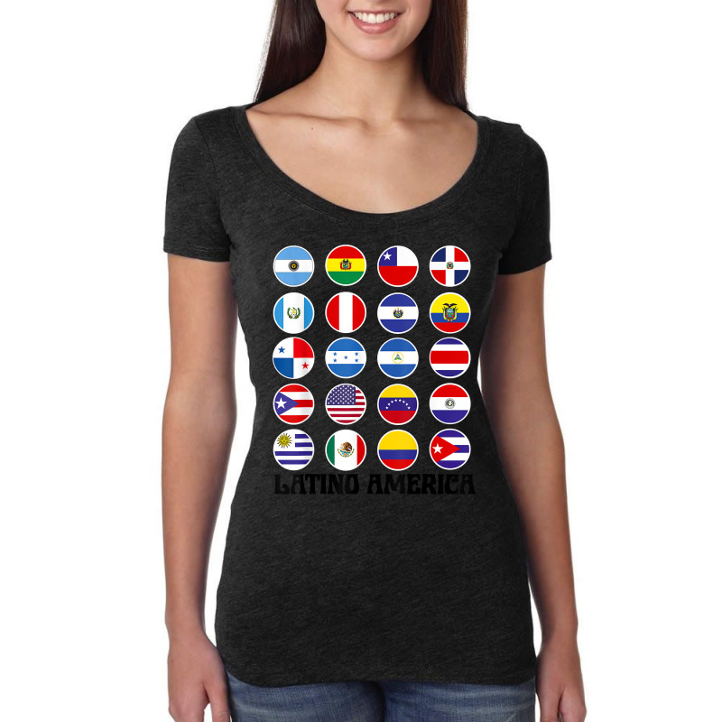 All Latin American Flags Countries Latinoamerica Banderas T Shirt Women's Triblend Scoop T-shirt by cm-arts | Artistshot