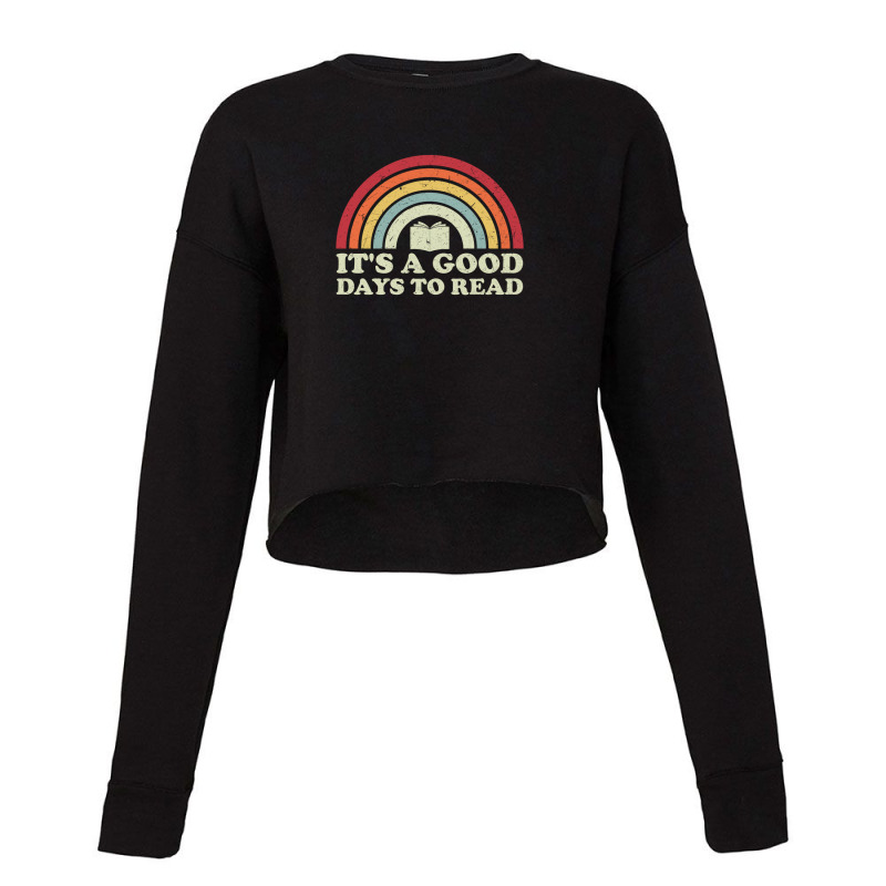 It's A Good Days To Read, Reading Rainbow Retro Cropped Sweater by NQ Artist | Artistshot