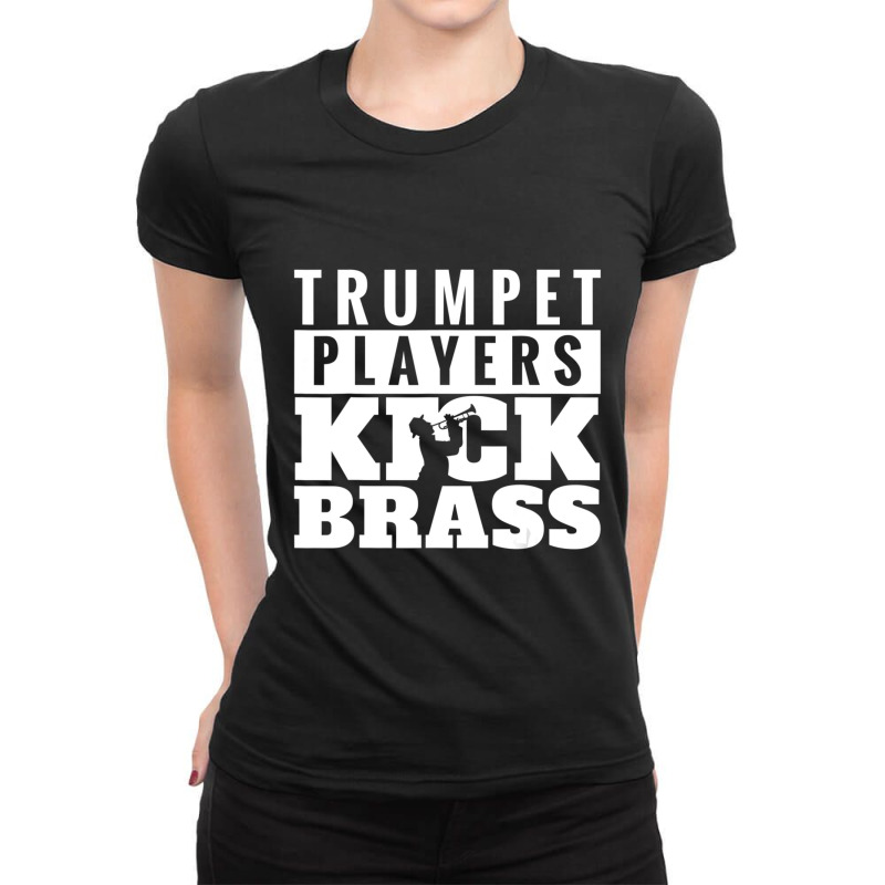 Trumpet Players Kick Brass Ladies Fitted T-Shirt by cm-arts | Artistshot