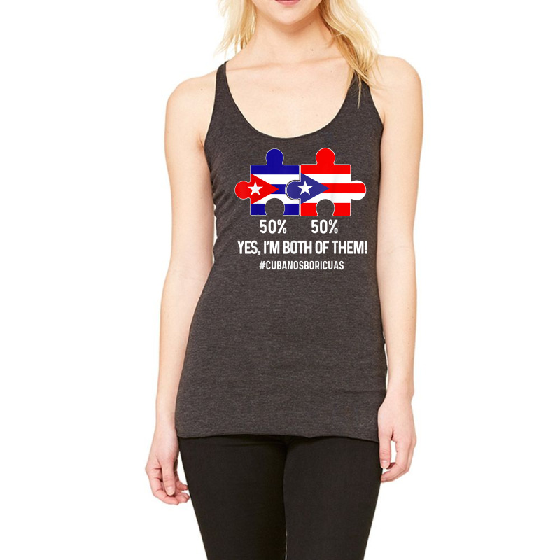 Half Cuban Half Dominican Flag Map Combined Cuba Rd T Shirt Racerback Tank by cm-arts | Artistshot