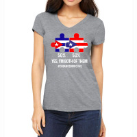 Half Cuban Half Dominican Flag Map Combined Cuba Rd T Shirt Women's V-neck T-shirt | Artistshot