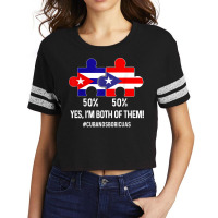 Half Cuban Half Dominican Flag Map Combined Cuba Rd T Shirt Scorecard Crop Tee | Artistshot