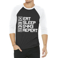 Eat Sleep Game Repeat Funny Leetcode Leet Gift 3/4 Sleeve Shirt | Artistshot