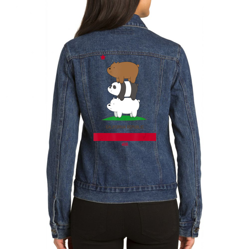 Mens We Bare Bears California Flag Ladies Denim Jacket by ngodieutrinh | Artistshot