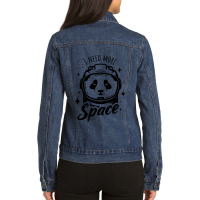 I Need More Space Funny   - Funny Astronaut Panda - Funny Space Astron Ladies Denim Jacket | Artistshot