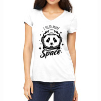 I Need More Space Funny   - Funny Astronaut Panda - Funny Space Astron Women's V-neck T-shirt | Artistshot