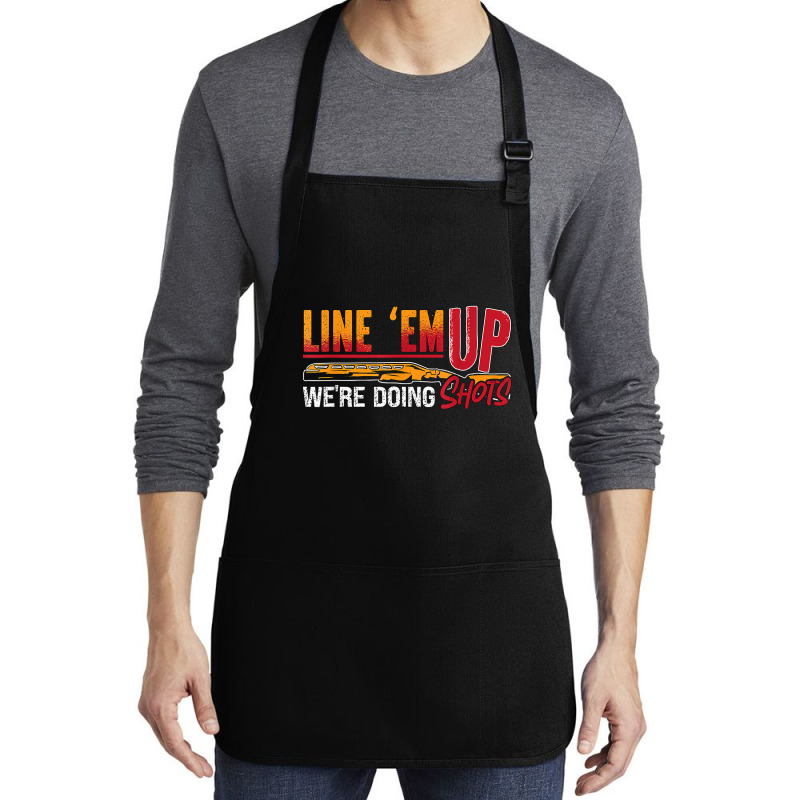 Line 'em Up We're Doing Sporting Clays Shotgun Clay Shooting T Shirt Medium-length Apron | Artistshot