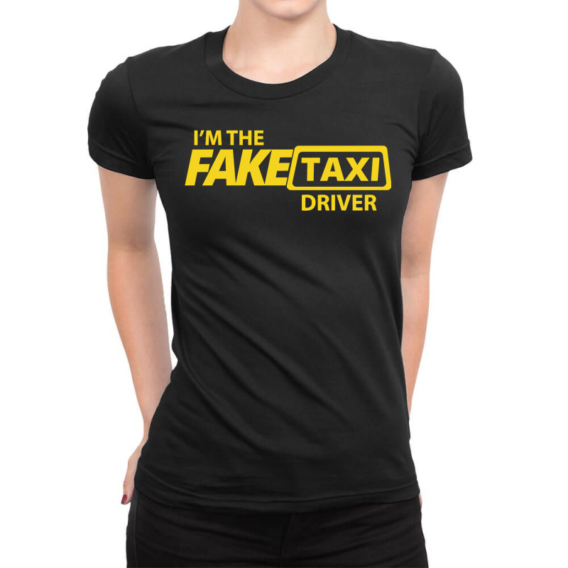 Fake Taxi Driver Pullover Hoodie Ladies Fitted T-Shirt by cm-arts | Artistshot