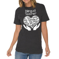 Bilingual Teacher T Shirt Heart Hands School Team Group Gift Vintage T-shirt | Artistshot