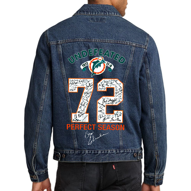 Miami Dolphin Undefeated Men Denim Jacket | Artistshot