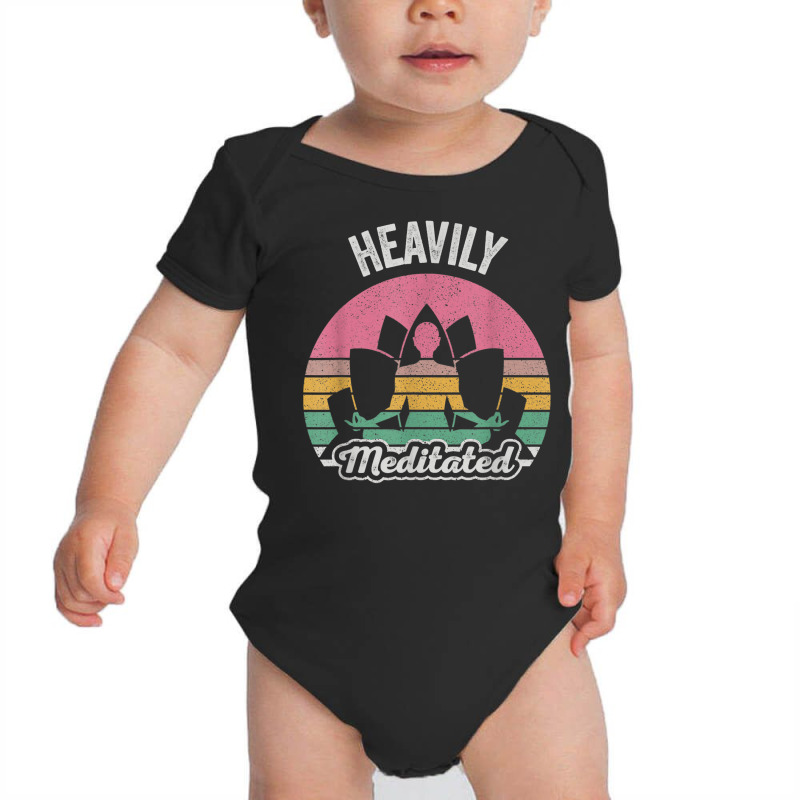 Vintage Retro Heavily Meditated Funny Meditation & Yoga Gift T Shirt Baby Bodysuit by cm-arts | Artistshot