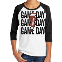 Vintage Game Day Football Lightning Bolt Funny Team Sport T Shirt Youth 3/4 Sleeve | Artistshot