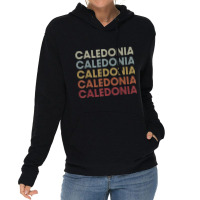 Caledonia Michigan Caledonia Mi Retro Vintage Text T Shirt Lightweight Hoodie | Artistshot