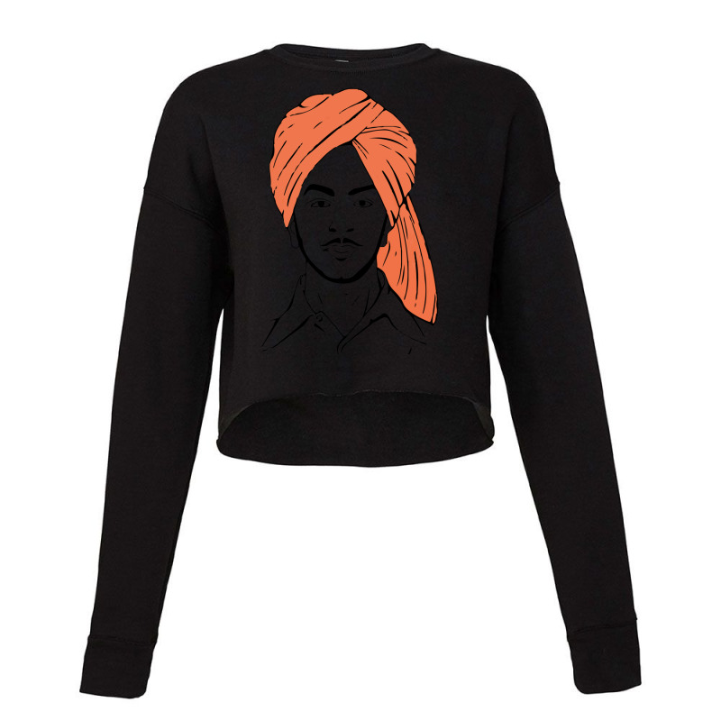 Bhagat Singh The Punjabi Indian Hero Freedom Fighter Shirt Cropped Sweater by cm-arts | Artistshot