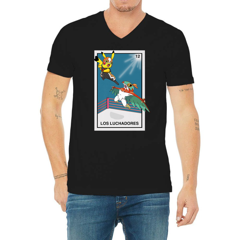 Los Luchadoresthe Fighters   Mexican Lottery Game Inspired Premium T S V-Neck Tee by cluniepfa | Artistshot