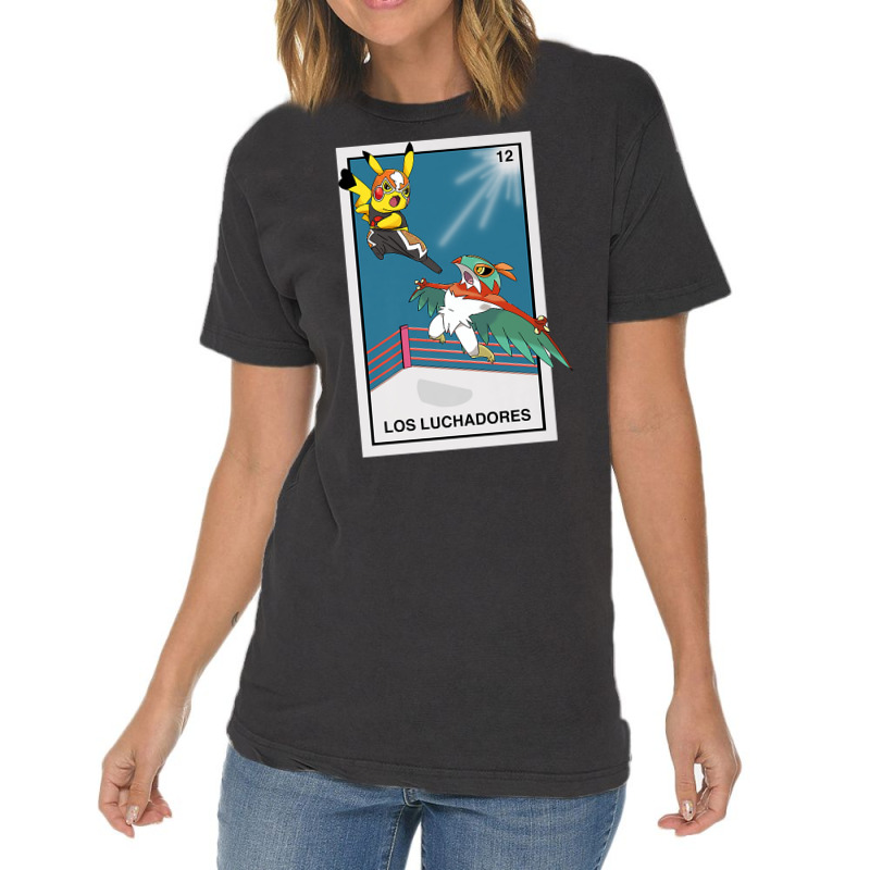 Los Luchadoresthe Fighters   Mexican Lottery Game Inspired Premium T S Vintage T-Shirt by cluniepfa | Artistshot