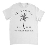 Original St. Thomas Virgin Islands Palm Tree Novelty Art Tank Top Classic T-shirt | Artistshot