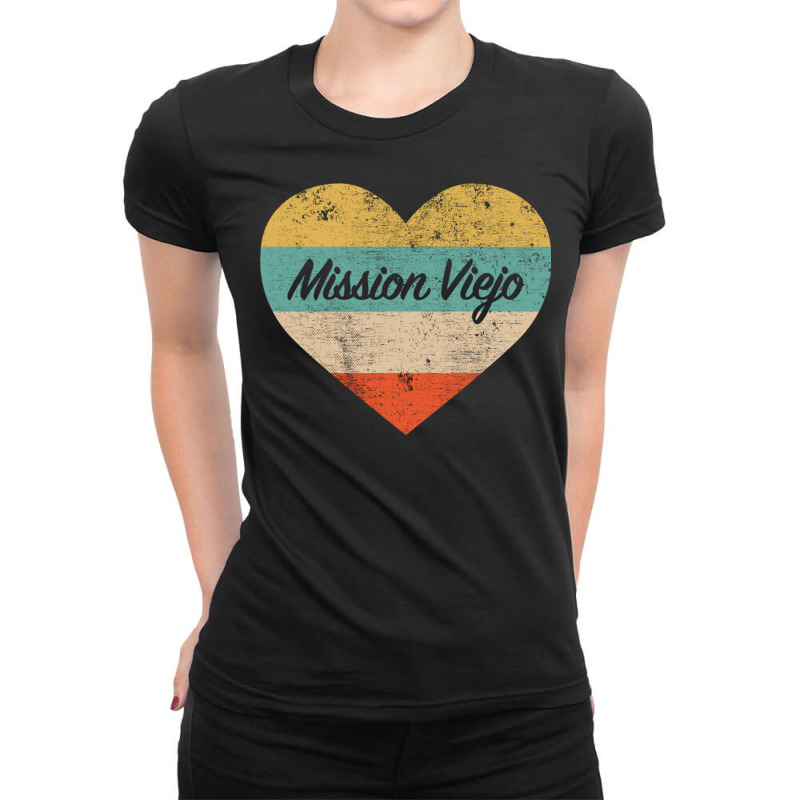 I Love Mission Viejo California Vintage Distressed Retro Pullover Hood Ladies Fitted T-Shirt by vacheu | Artistshot