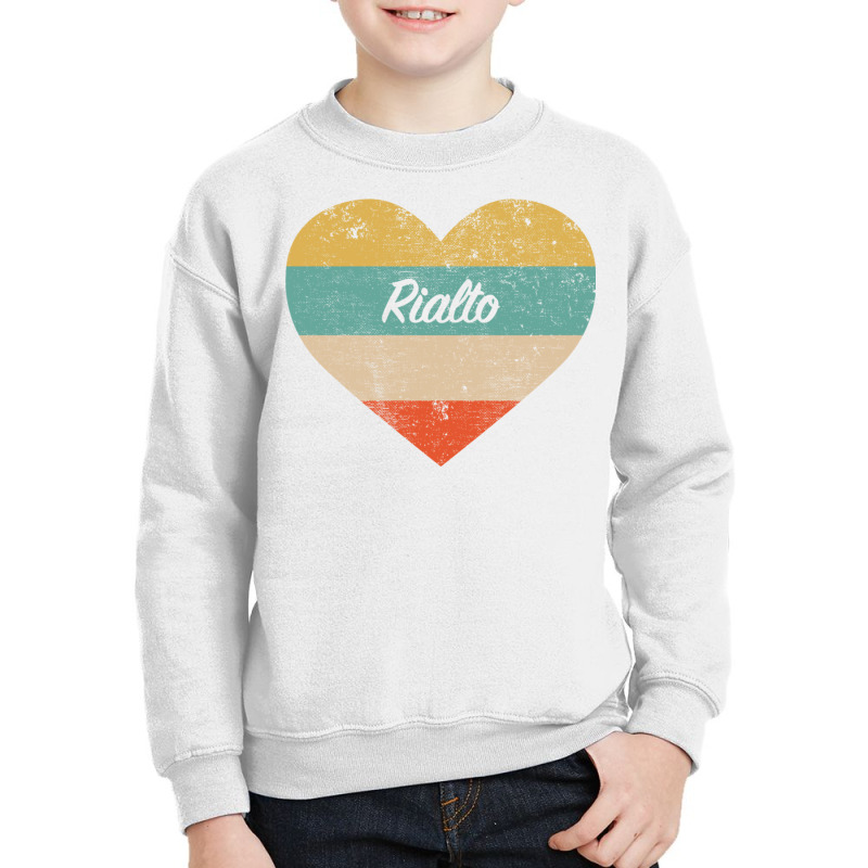 I Love Rialto California Vintage Distressed Retro Pullover Hoodie Youth Sweatshirt by vacheu | Artistshot