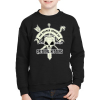 Retro Sacred Order Critical Hitters 20 Side Skull Youth Sweatshirt | Artistshot