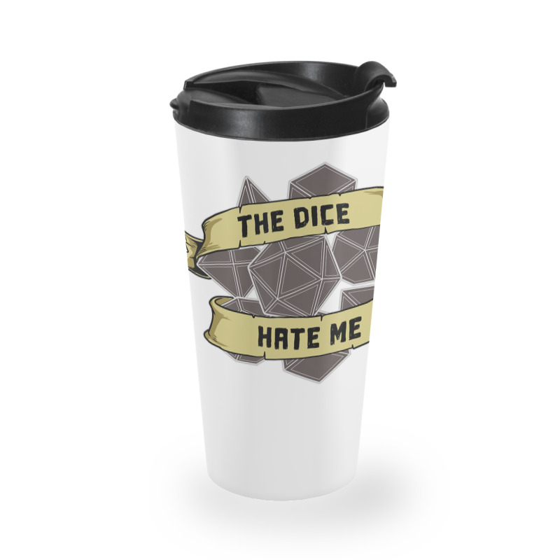 Retro The Dice Hate Me 20 Sided Tabletop Role Play Travel Mug | Artistshot