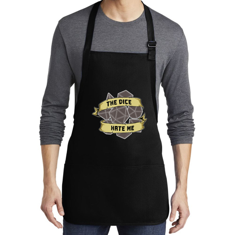 Retro The Dice Hate Me 20 Sided Tabletop Role Play Medium-length Apron | Artistshot