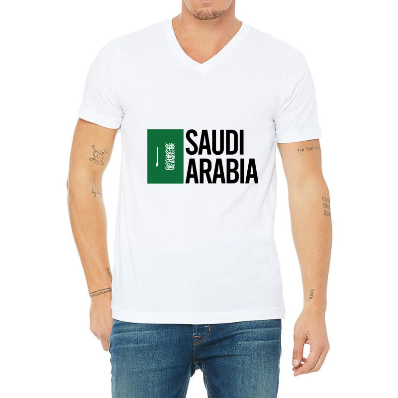 Saudi Arabia Minimal Design Collection V-Neck Tee by cm-arts | Artistshot