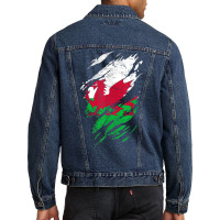 Wales Flag Welsh Dragon Baner Y Ddraig Goch Cardiff Heritage T Shirt Men Denim Jacket | Artistshot