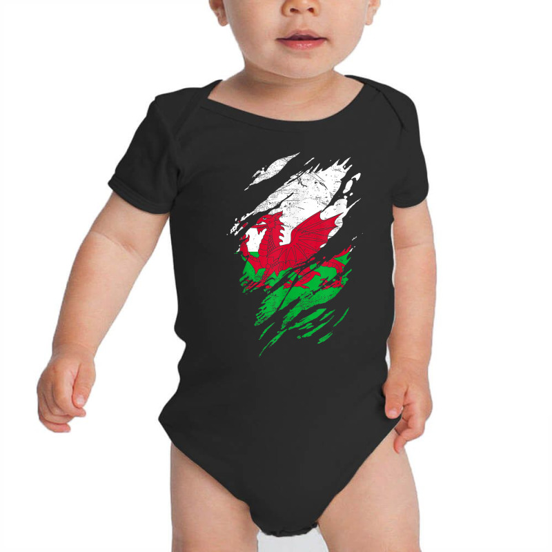 Wales Flag Welsh Dragon Baner Y Ddraig Goch Cardiff Heritage T Shirt Baby Bodysuit by cm-arts | Artistshot