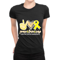 Peace Love And Cure Endometriosis Awarenesss Womens Health Ladies Fitted T-shirt | Artistshot