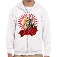 Praying La Calavera Catrina   Sugar Skull   Santa Muerte Tank Top Youth Zipper Hoodie | Artistshot