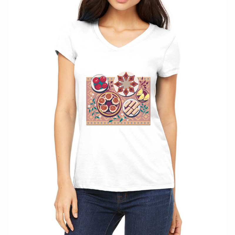 Nowruz - Iranian New Year Food Women's V-Neck T-Shirt by cm-arts | Artistshot