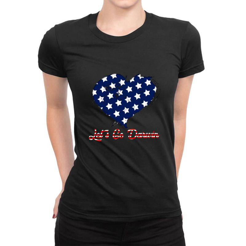 Let's Go Darwin Flag Heart Ladies Fitted T-Shirt by autlu2024 | Artistshot