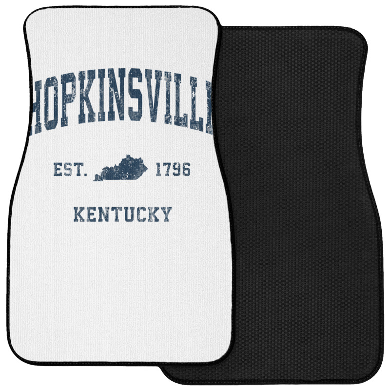 Hopkinsville Kentucky Ky Vintage Athletic Navy Sports Design T Shirt Front Car Mat | Artistshot