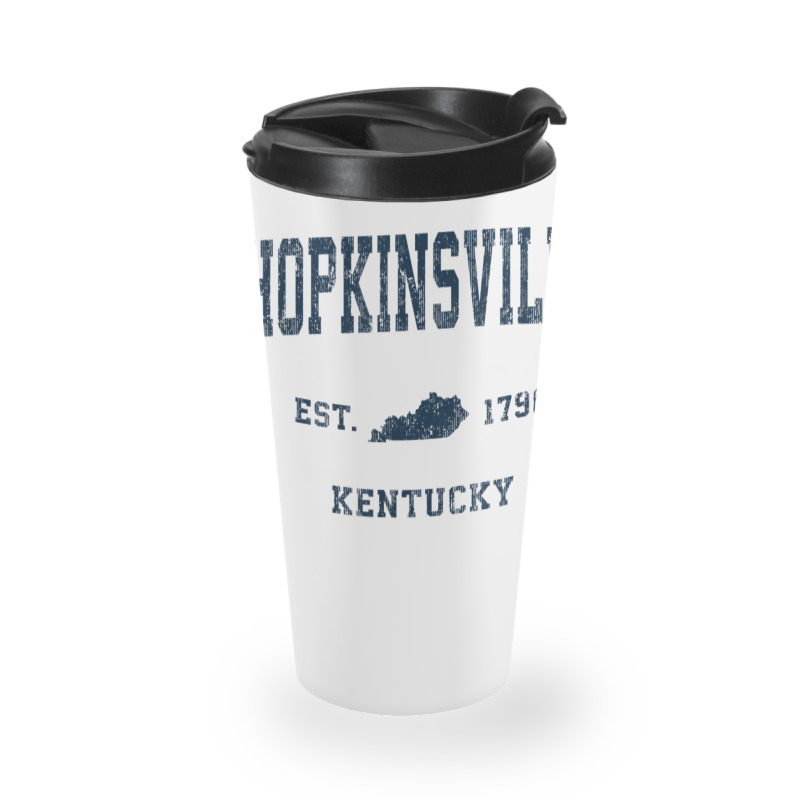 Hopkinsville Kentucky Ky Vintage Athletic Navy Sports Design T Shirt Travel Mug | Artistshot