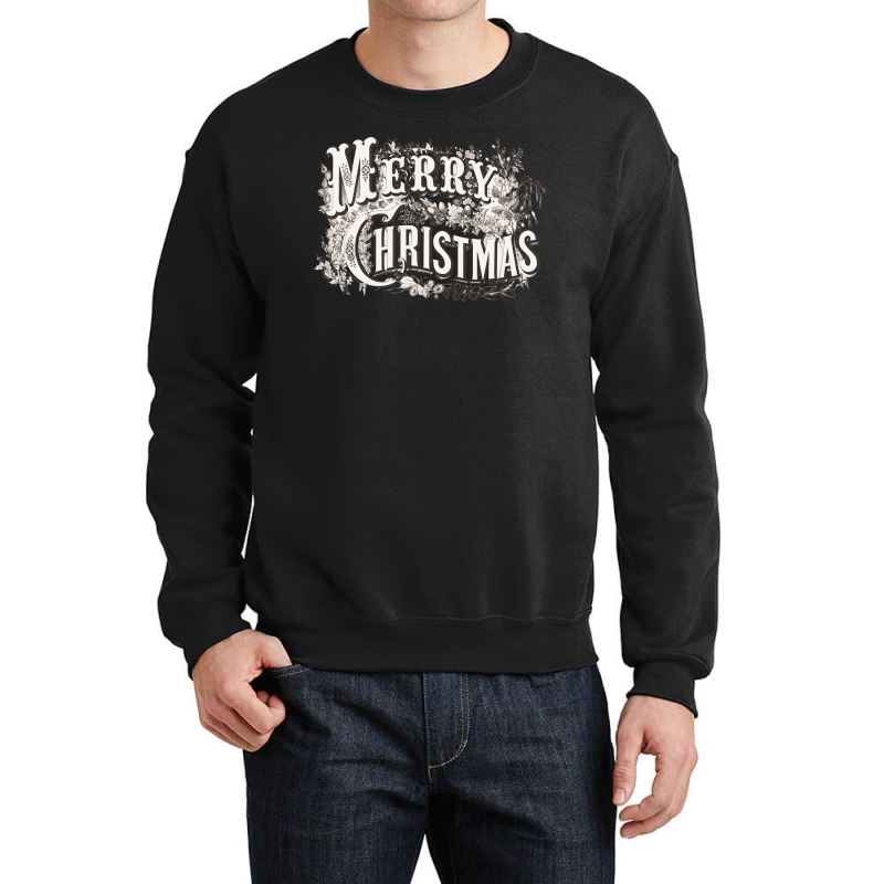 Merry Christmas   Currier & Ives Engraving Long Sleeve T Shirt Crewneck Sweatshirt by geculaexok | Artistshot