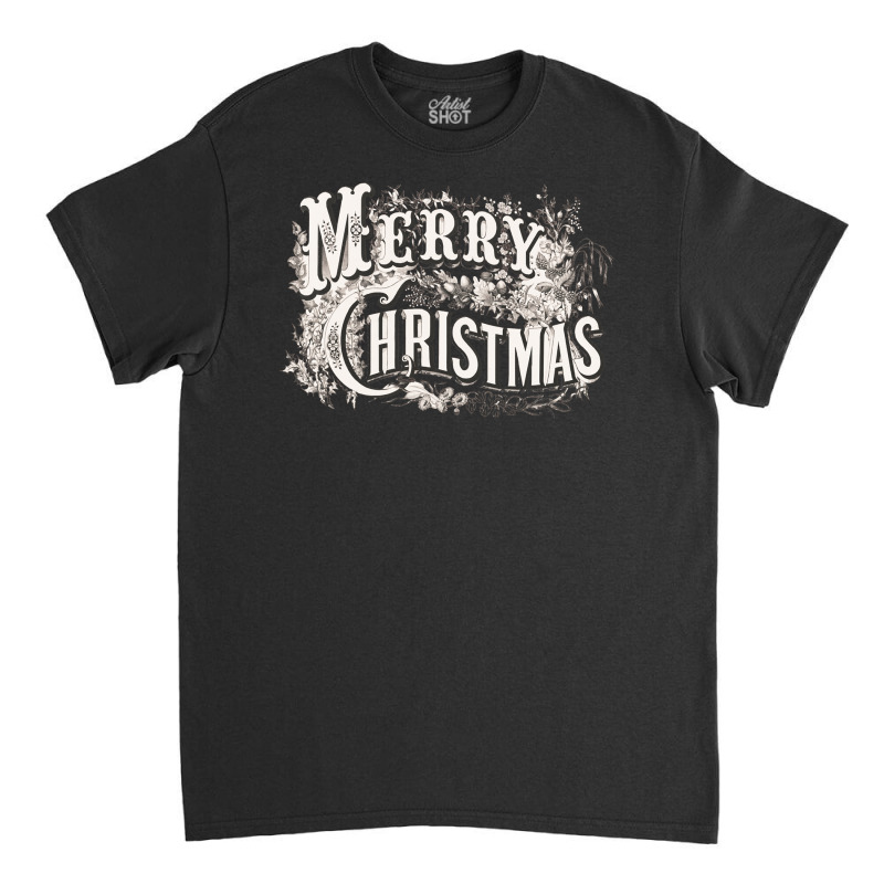 Merry Christmas   Currier & Ives Engraving Long Sleeve T Shirt Classic T-shirt by geculaexok | Artistshot