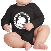 Dogo Argentino Dog Portrait Long Sleeve Baby Bodysuit | Artistshot