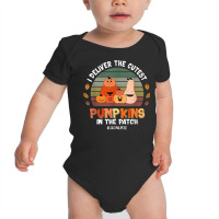 I Deliver The Cutest Pumpkins L&d Nurse Halloween Costumes T Shirt Baby Bodysuit | Artistshot