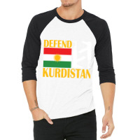 Defend Kurdistan, Kurdish Flag 3/4 Sleeve Shirt | Artistshot