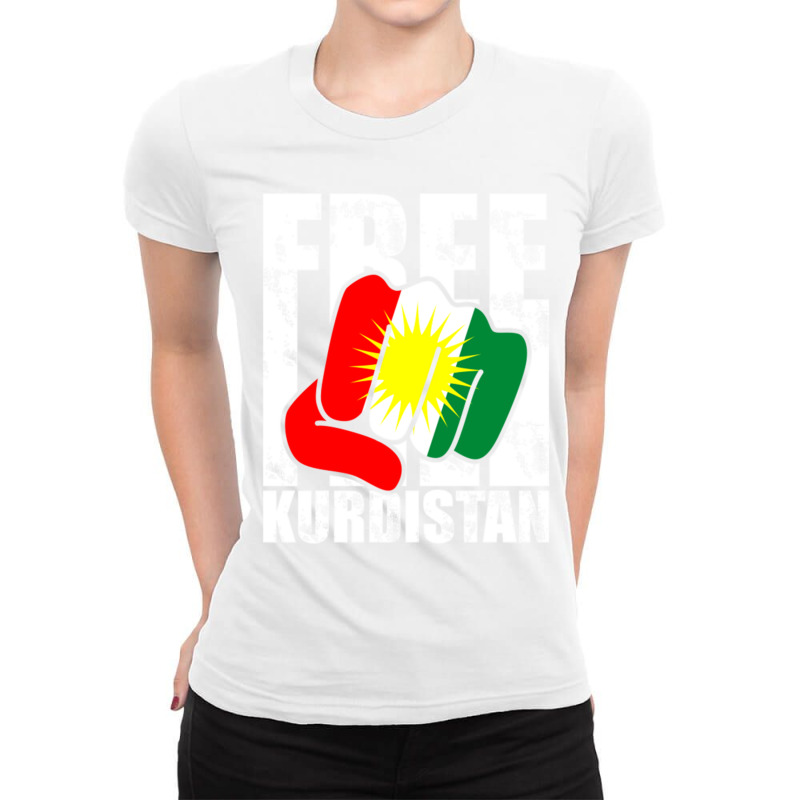 Free Kurdistan Kurdish Ladies Fitted T-Shirt by cm-arts | Artistshot