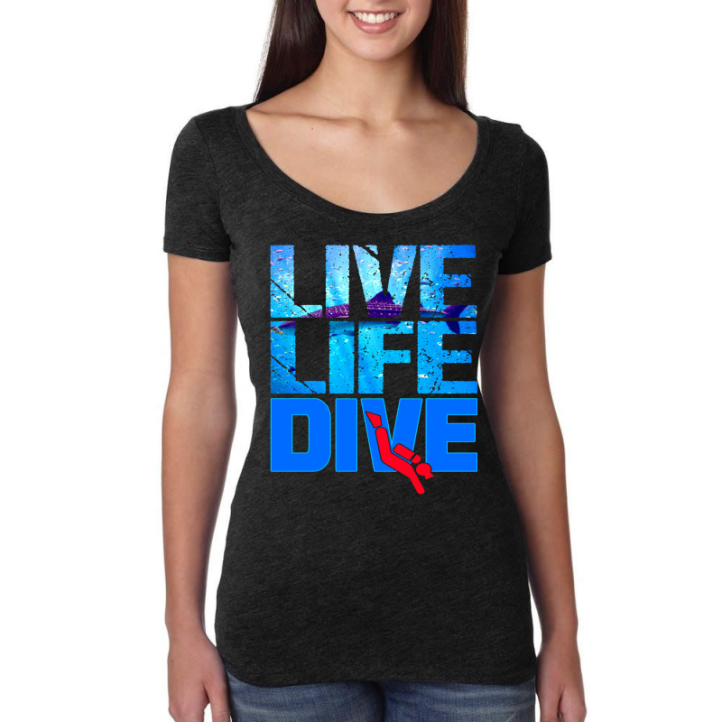 Scuba Diver Underwater Live Life Dive Long Sleeve T Shirt Women's Triblend Scoop T-shirt by cm-arts | Artistshot