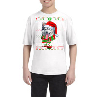 Merry Christmas Alaskan Malamute Santa Ugly Xmas Sweater Sweatshirt Youth Tee | Artistshot