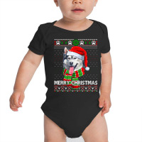 Merry Christmas Alaskan Malamute Santa Ugly Xmas Sweater Sweatshirt Baby Bodysuit | Artistshot